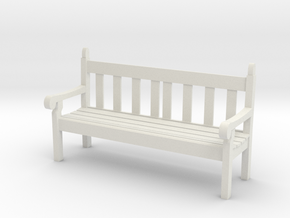 1:20.32 Scale Hyde Park Bench in White Natural Versatile Plastic