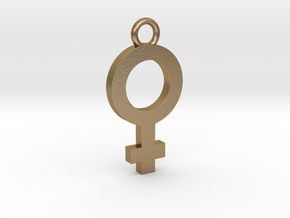 Female Pendant in Polished Gold Steel