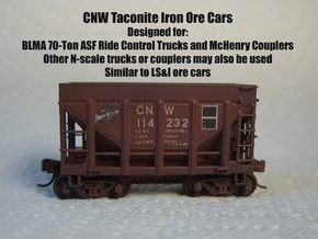 CNW Ore Car Six Pack, N Scale in Tan Fine Detail Plastic