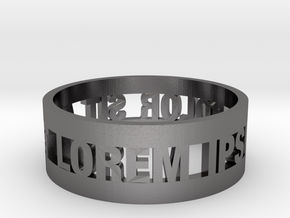 Loremipsum Ring in Polished Nickel Steel