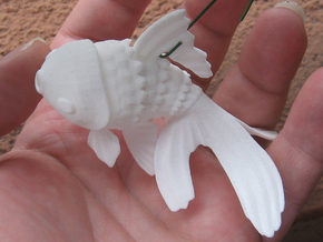 Wiggling Goldfish in White Natural Versatile Plastic