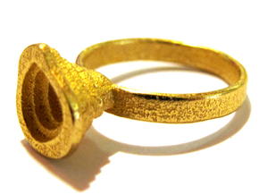 Gold Mine ring - UK Q (inside diameter 18.34mm) in Polished Gold Steel