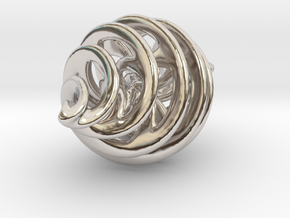 Entanglement Bauble (with loop) in Rhodium Plated Brass