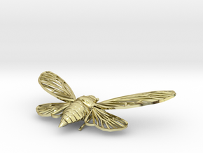 Gold-Plated Brass Cicada in 18K Gold Plated