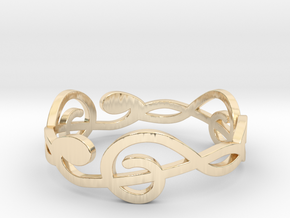 Size 8 G-Clef Ring A in 14k Gold Plated Brass