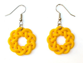Woven Starburst Earrings - Large in Yellow Processed Versatile Plastic