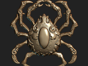 Krablor the Crab (Pendant) in Polished Bronzed Silver Steel