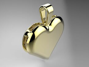 Double heart pendant in Polished Brass