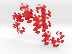 Heighway's Dragon Curve (6x4) in Red Processed Versatile Plastic