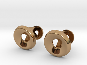 Circle Halo Cufflinks in Polished Brass