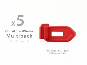 Multipack x5 Clip-it EU Lightning edition in Red Processed Versatile Plastic
