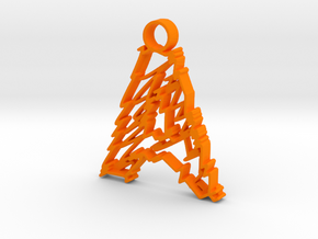 Sketch "A" Pendant in Orange Processed Versatile Plastic
