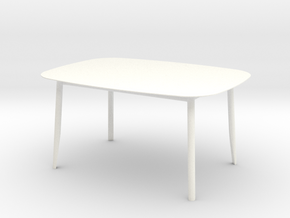 1:12 scale Branca Table in White Processed Versatile Plastic
