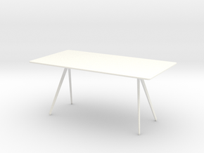 1:12 scale Baguette Table in White Processed Versatile Plastic