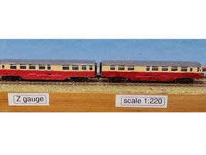 GWR Railcar - Twin Car Set - Z 1:220 in Tan Fine Detail Plastic