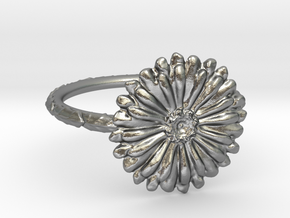 Thin Daisy Ring 7 in Natural Silver