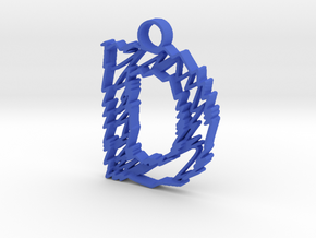 Sketch "D" Pendant in Blue Processed Versatile Plastic