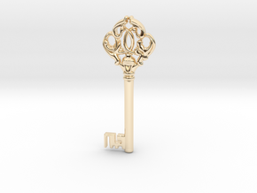 Bank Vault Key in 14k Gold Plated Brass