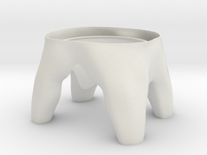 Tooth R3 Bottom in White Natural Versatile Plastic