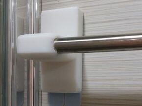Towel Rod Rail End Support (12.7mm Diameter Rod) in White Natural Versatile Plastic