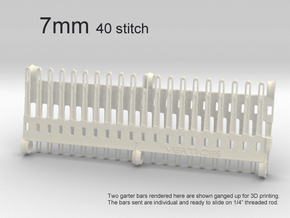 40 Tine Knitting Garter Bar X2 - 7 mm V2.stl in White Processed Versatile Plastic
