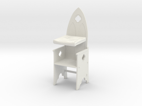Gothic Chair 1:24 in White Natural Versatile Plastic