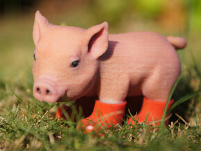 Piglet In Red Boots in Full Color Sandstone