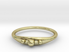 Ring with beads, thin backside in 18k Gold Plated Brass