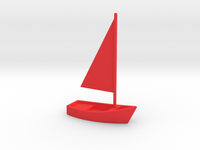 Sailboat in Red Processed Versatile Plastic