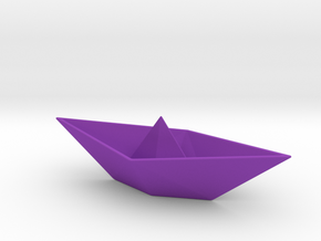 Origami Boat in Purple Processed Versatile Plastic