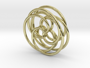 Spirograph Pendant (3D) in 18k Gold Plated Brass
