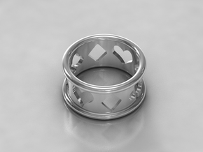 Card Suit Ring in Polished Silver