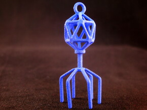 Bacteriophage Virus Pendant in Blue Processed Versatile Plastic