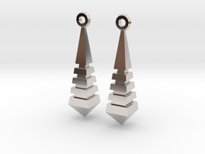 Monolith Earrings in Rhodium Plated Brass