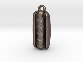 Big Ole Wiener Pendant in Polished Bronzed Silver Steel: Medium