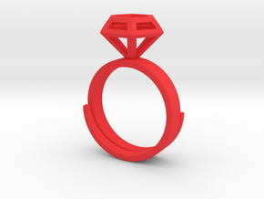 Diamond Ring US 7 3/4 in Red Processed Versatile Plastic