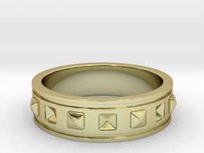 Ring with Studs - Size 5 in 18k Gold Plated Brass