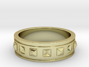 Ring with Studs - Size 4 in 18k Gold Plated Brass