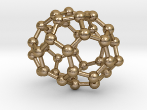 0091 Fullerene c38-10 c2 in Polished Gold Steel