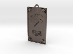 Game of Thrones - Stark Pendant in Polished Bronzed Silver Steel