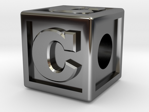Name Pieces; Letter "C" in Fine Detail Polished Silver