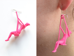 earrings "Swing girl" in Pink Processed Versatile Plastic