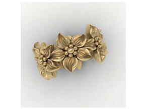Flower Ring Size 7 in Polished Bronzed Silver Steel