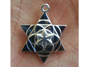 Star Seed Pendant in Polished Silver