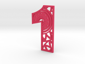 House Number 1 in Pink Processed Versatile Plastic