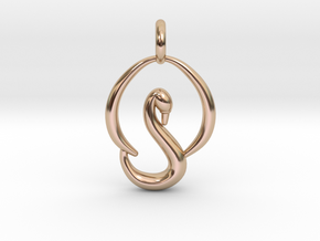 Swan Pendant in 14k Rose Gold Plated Brass
