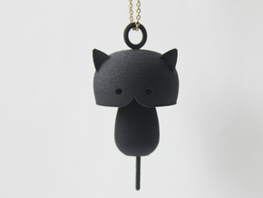 Kitty cat Pendant in Black Natural Versatile Plastic