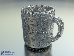 Coffee Filigree - Sculpture in Polished Bronzed Silver Steel