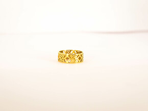 Octal Geometry  Ring Size 6 in Polished Brass