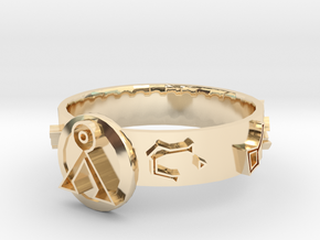 Stargate Dial Home Ring (size S) in 14K Yellow Gold